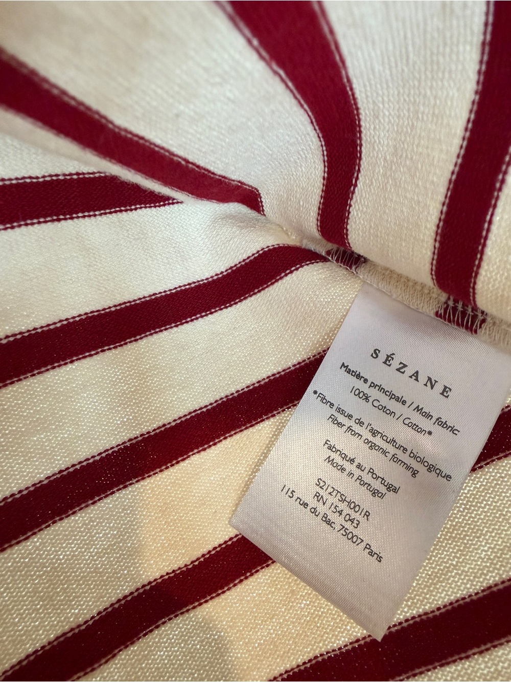 Sezane gatsby Mariniere red stripe top nwt - Picture 3 of 3